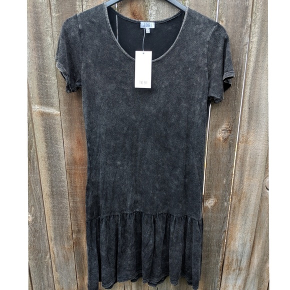 Tobi Tops -  Tobi Black Wash Shirt Dress
